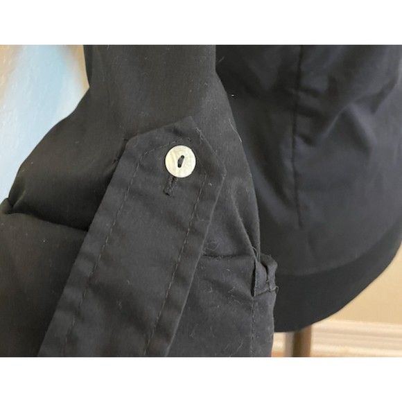 Studio V Black Button Up Fitted- Button Roll Sleeves -Sz M - Picture 5 of 10